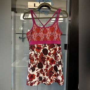 Prana Pink & Orange Floral Yoga Top